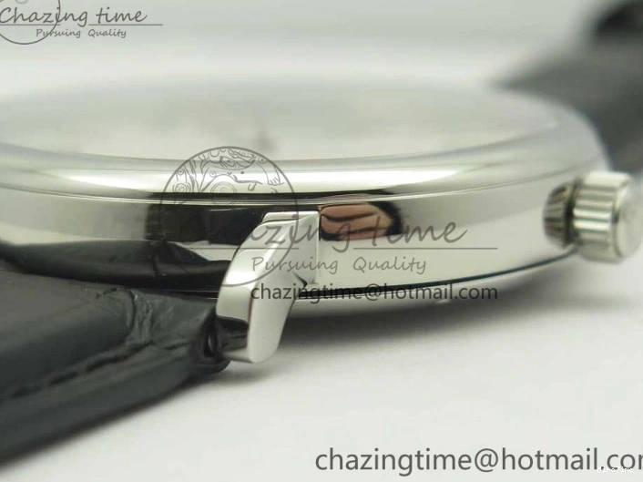 MIROTIME 0306 Supportive Portofino Automatic SS AF 1:1 Best Edition White Dial on Black Croco Leather Strap A 7184